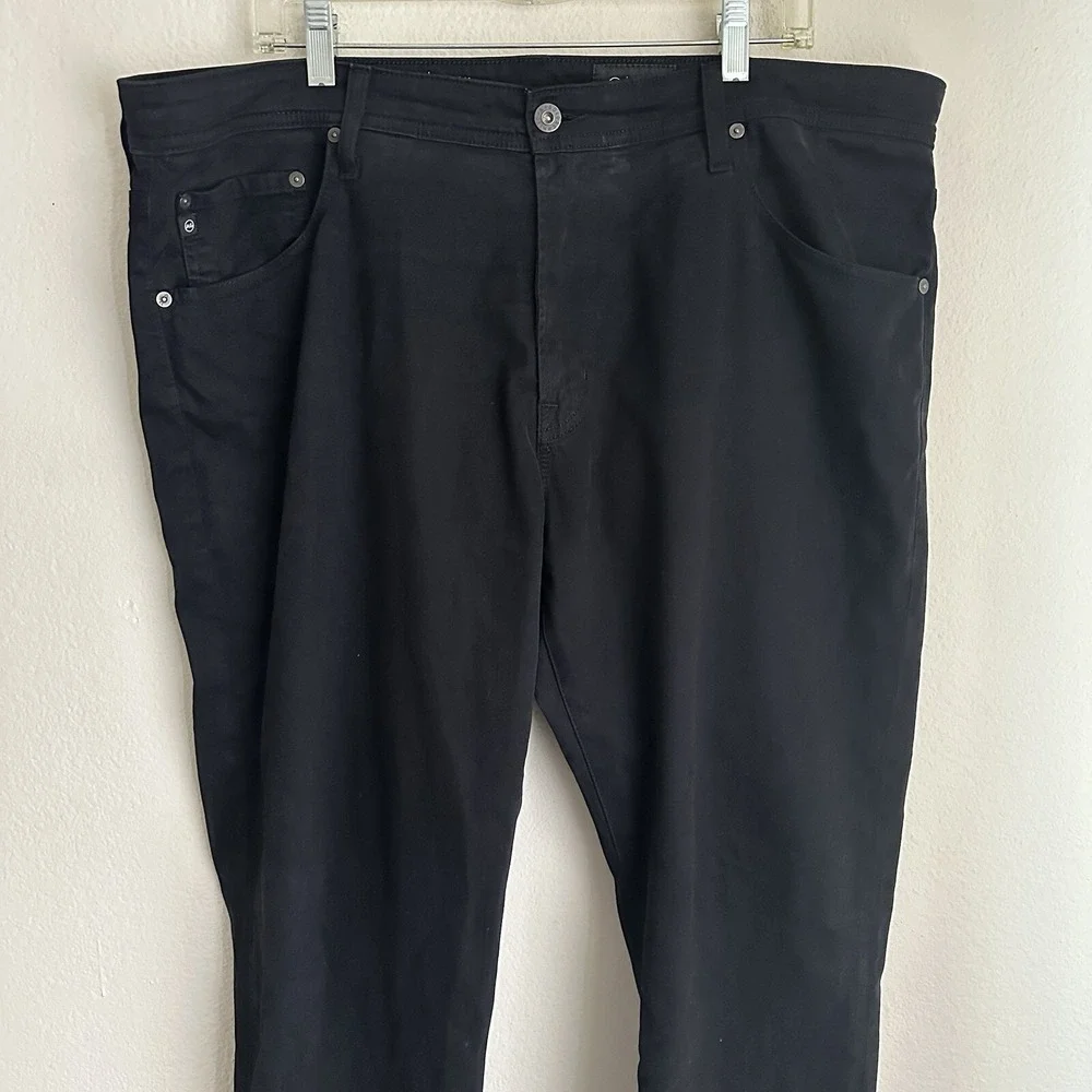 AG Adriano Goldschmied Everett Pants Mens 40‎ Black Slim Straight Italian Fabric